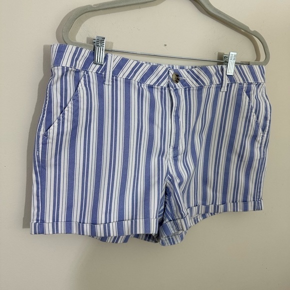 So sz jr 17 shorts in a medium blue and white stripe EUC Quality shorts. - Picture 3 of 11